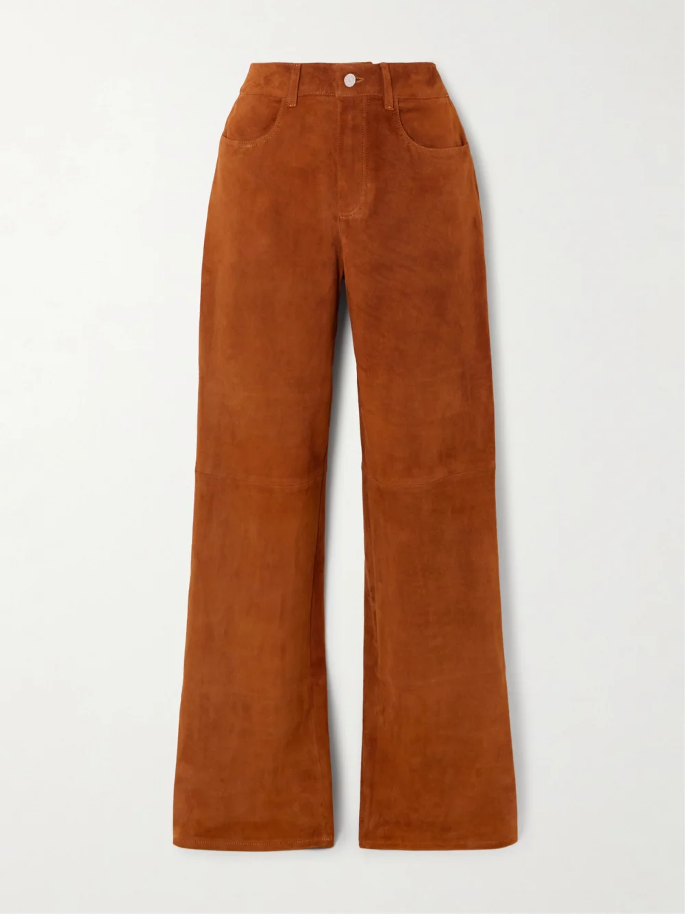 Stouls Mythéo Paneled Suede Straight-leg Pants in tan
