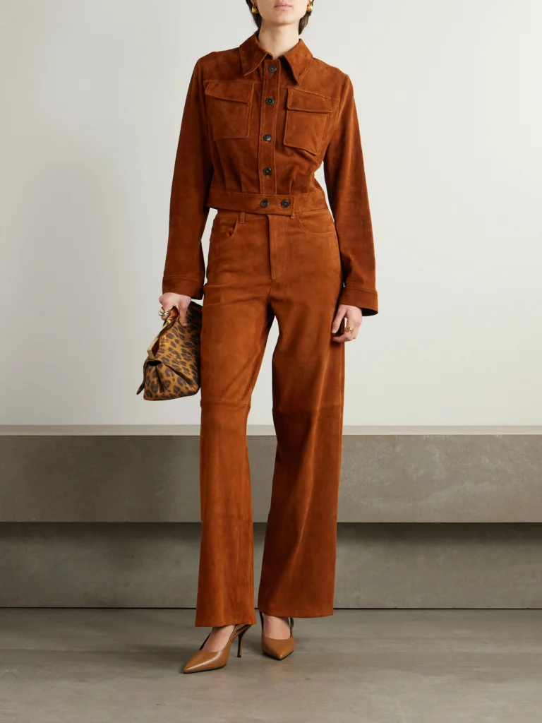 Stouls Mythéo Paneled Suede Straight-leg Pants