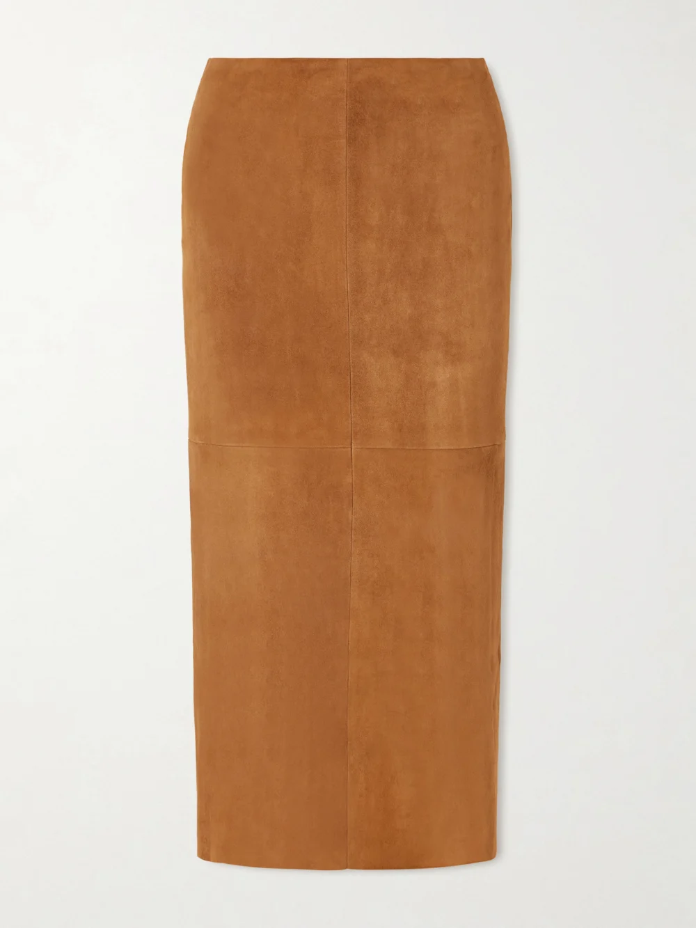 Stouls Winona Paneled Suede Midi Skirt in tan