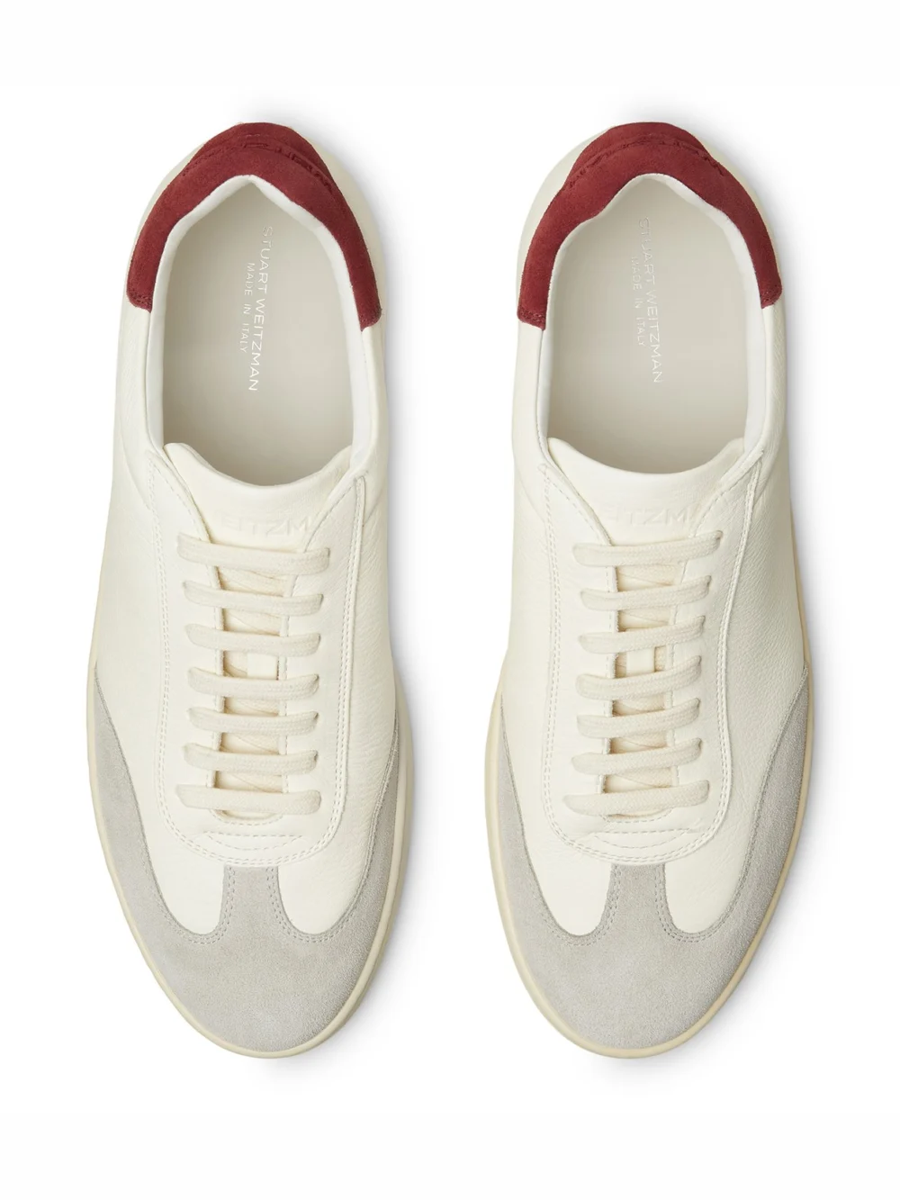 Stuart Weitzman Banner in White Bianco/oatmeal/maroon, view 4