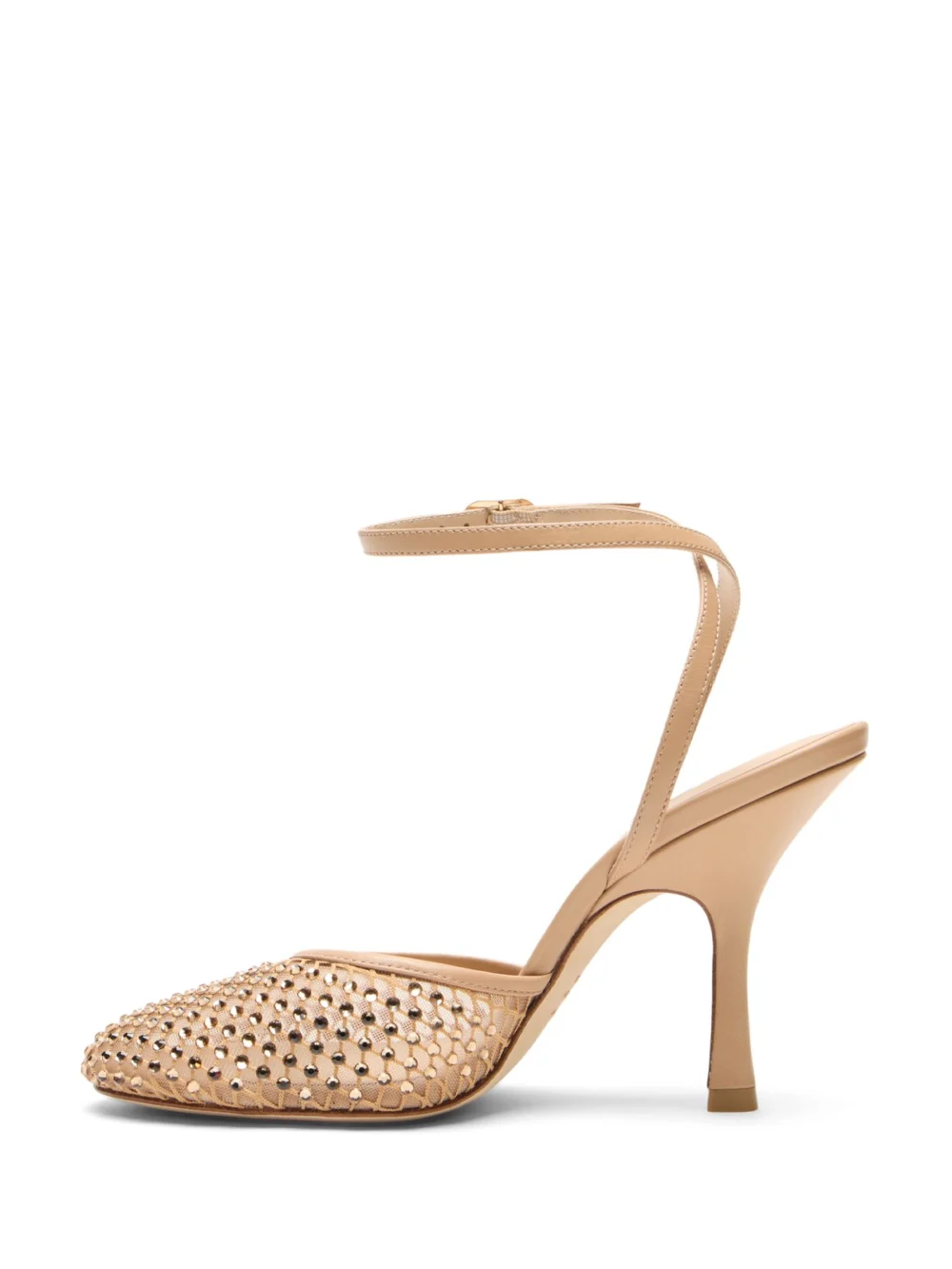 Stuart Weitzman Bareitall Shine Pump 100 in Adobe, view 3