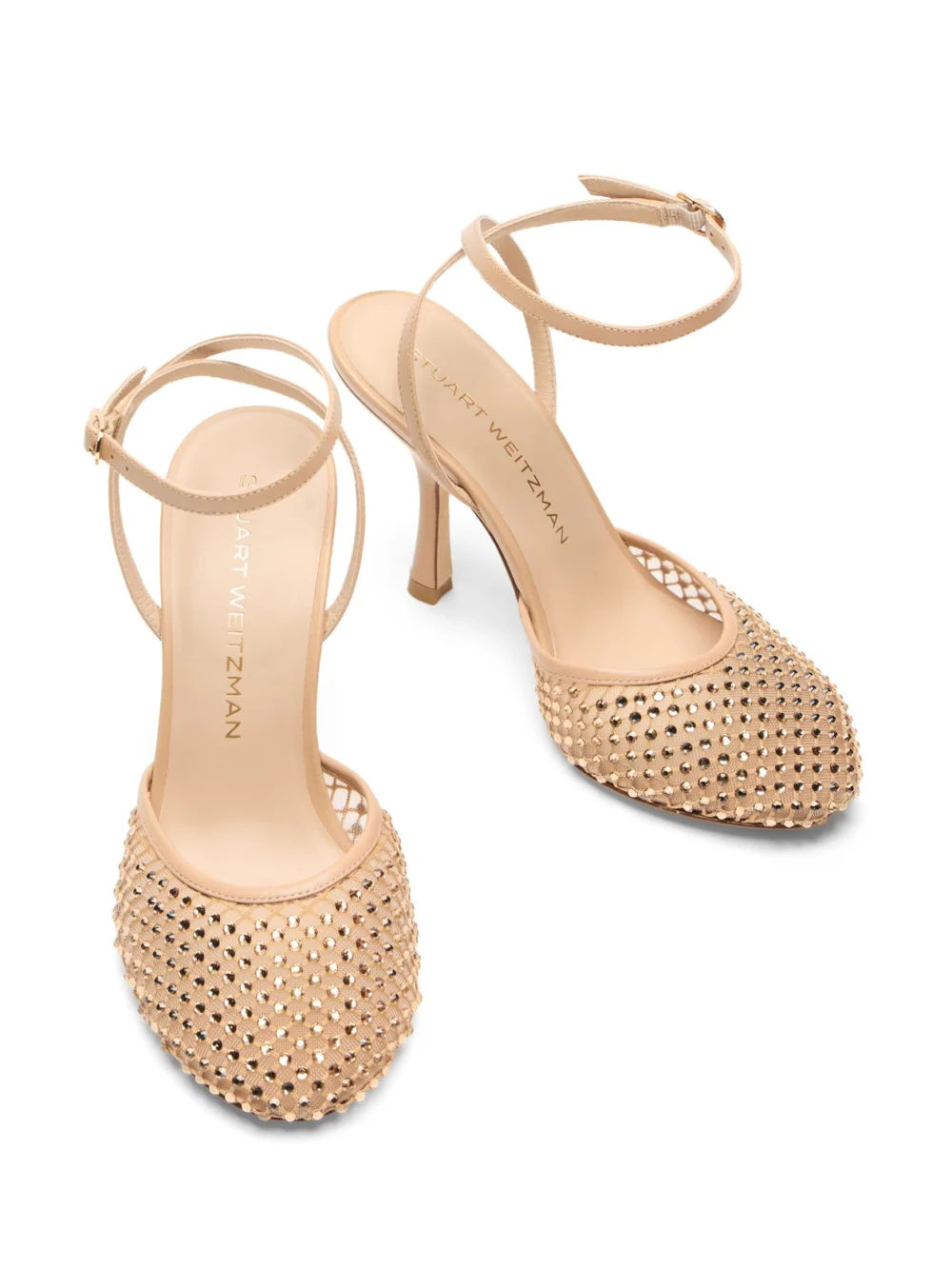 Stuart Weitzman Bareitall Shine Pump 100 in Adobe, view 4