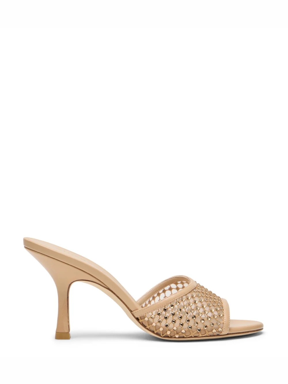 Stuart Weitzman Bareitall Shine Sandal 85 in Adobe