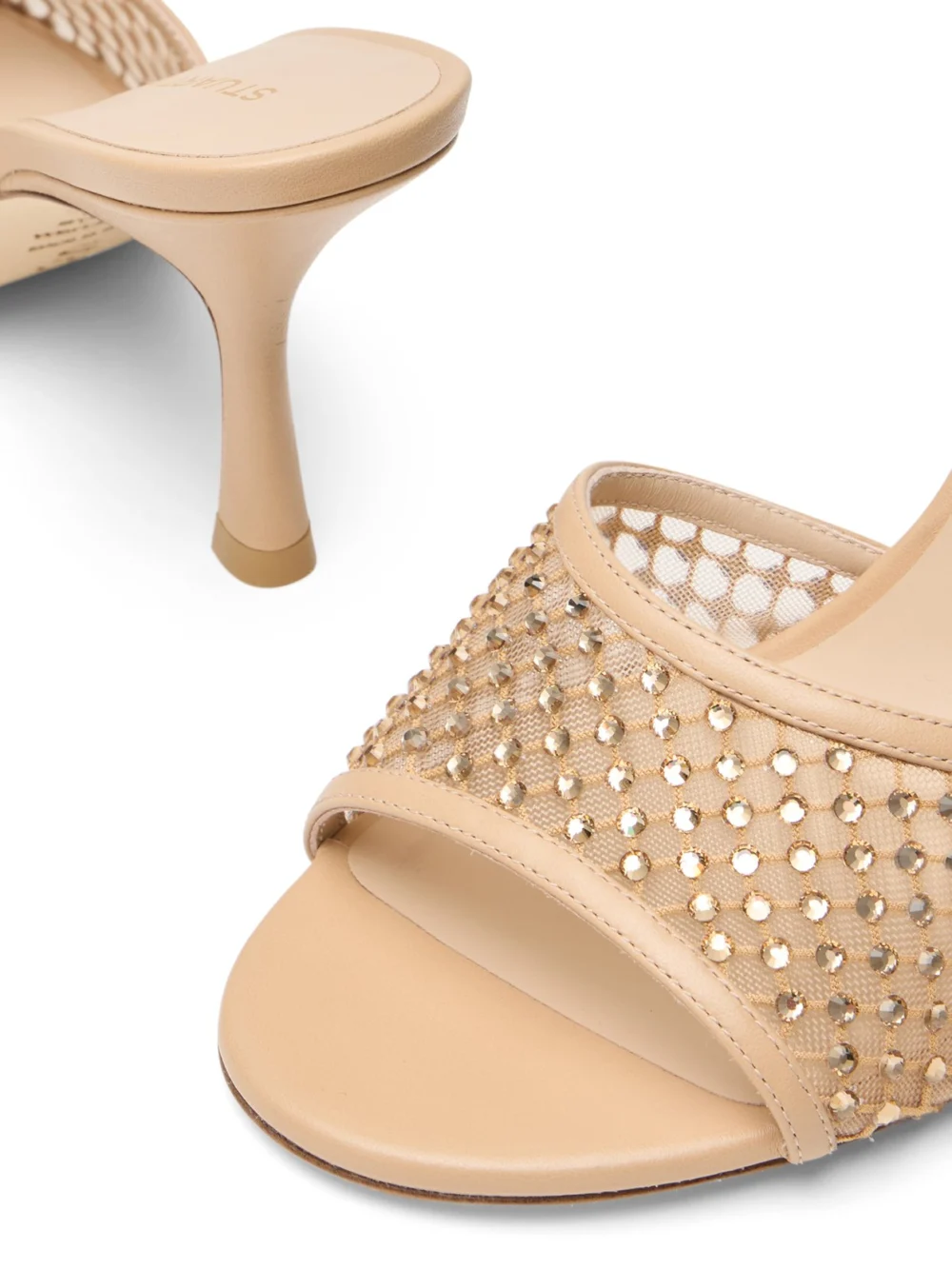 Stuart Weitzman Bareitall Shine Sandal 85 in Adobe, view 6