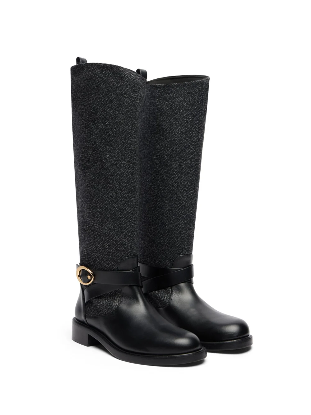 Stuart Weitzman Benni Riding Boot in Black, view 2