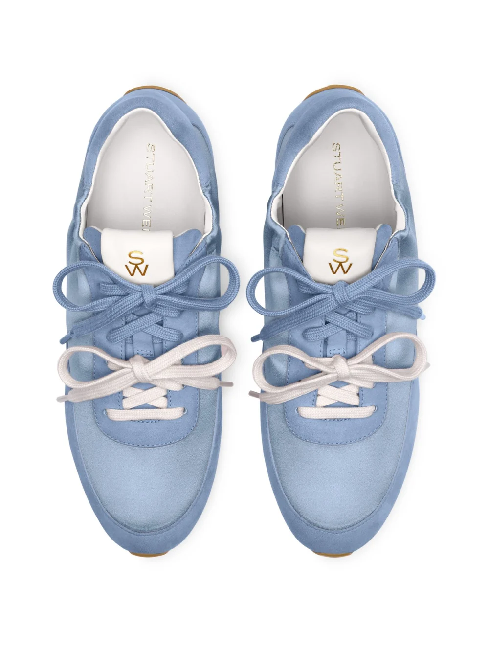 Stuart Weitzman Bond Ruche Sneaker in Breezy Blue, view 4