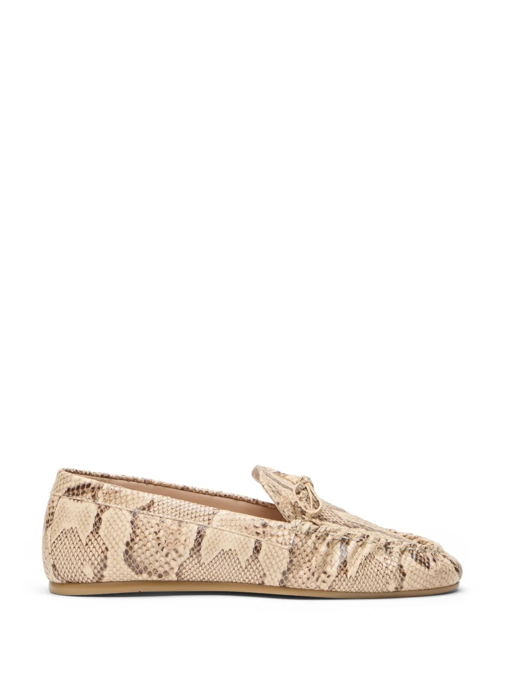 Stuart Weitzman Britt Bow Loafer in Adobe