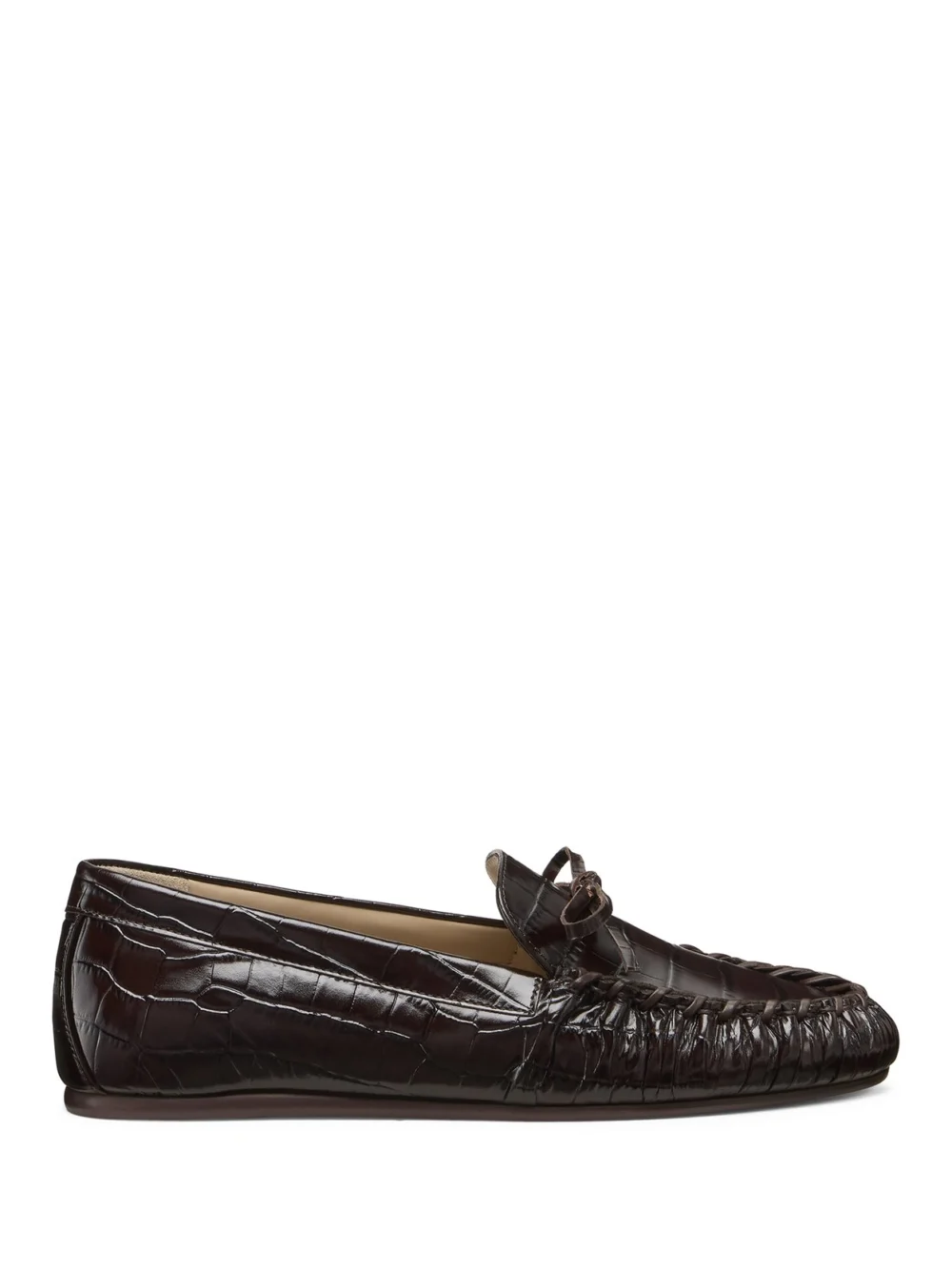 Stuart Weitzman Britt Bow Loafer in Walnut