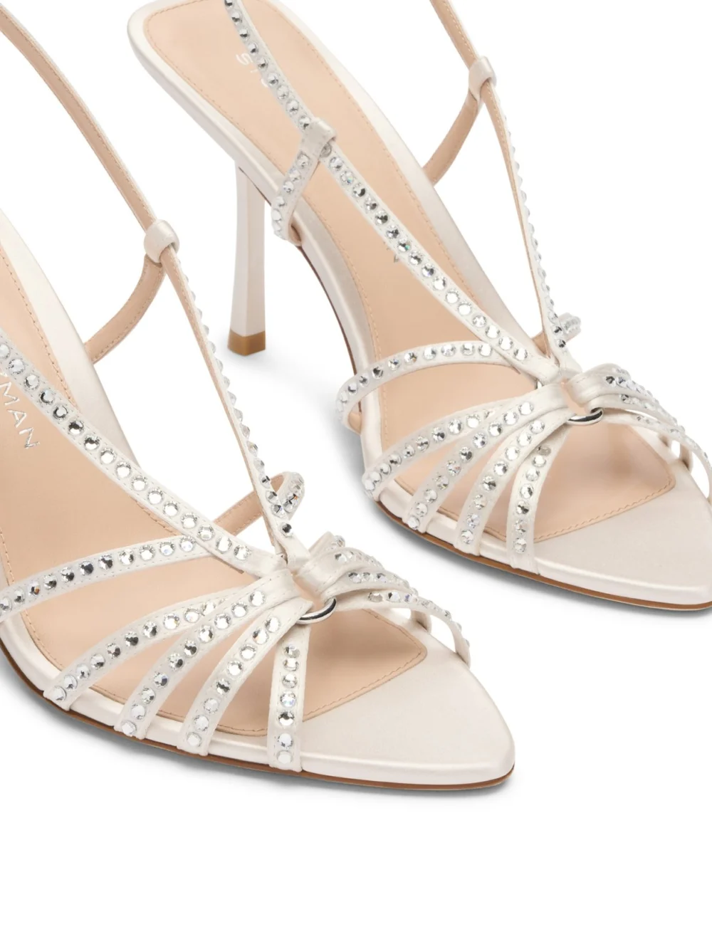 Stuart Weitzman Carlyle Sandal 85 in Cream, view 4
