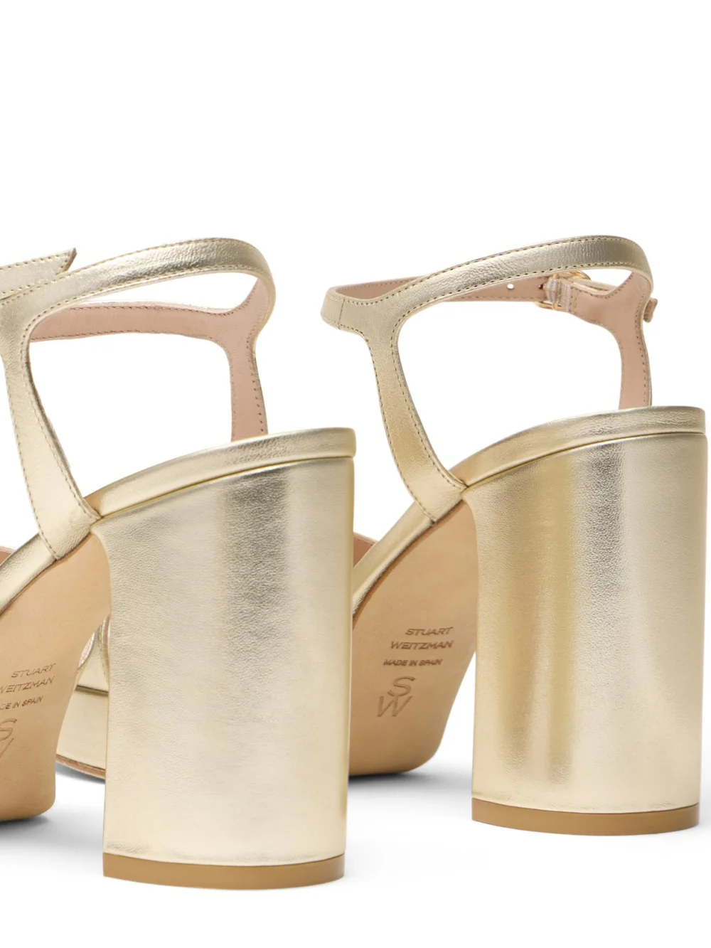 Stuart Weitzman Dayna Platform Sandal in Light Gold, view 5