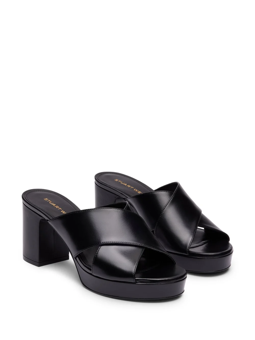 Stuart Weitzman Dayna Platform Slide in Black, view 2