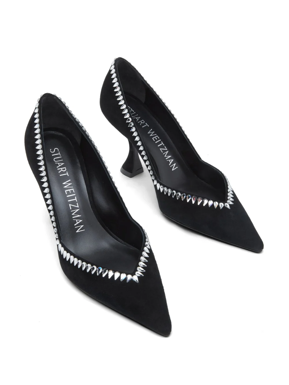 Stuart Weitzman Gemcut Xcurve 85 Pump in Black, view 4