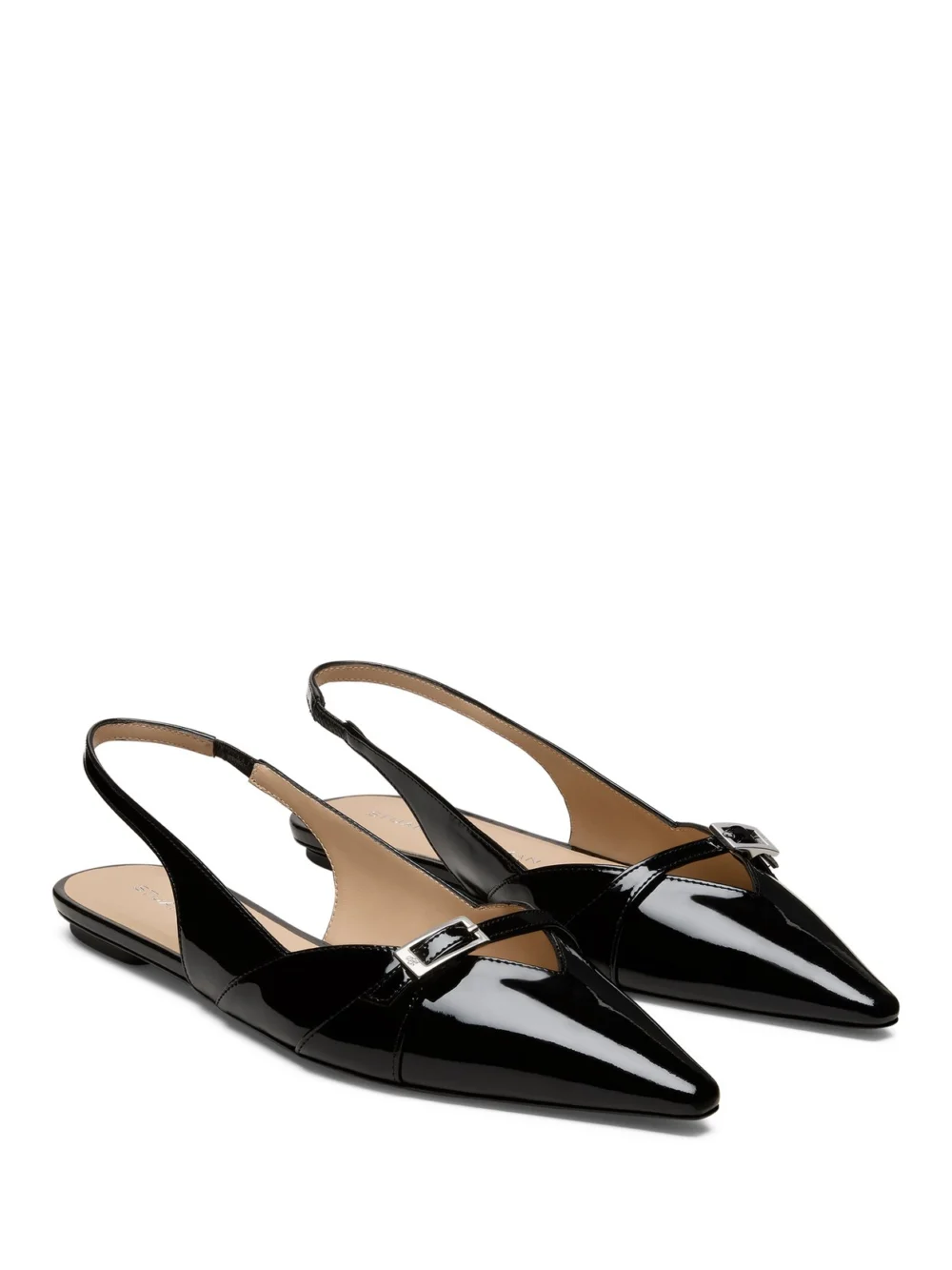 Stuart Weitzman Georgie Slingback in Black, view 2