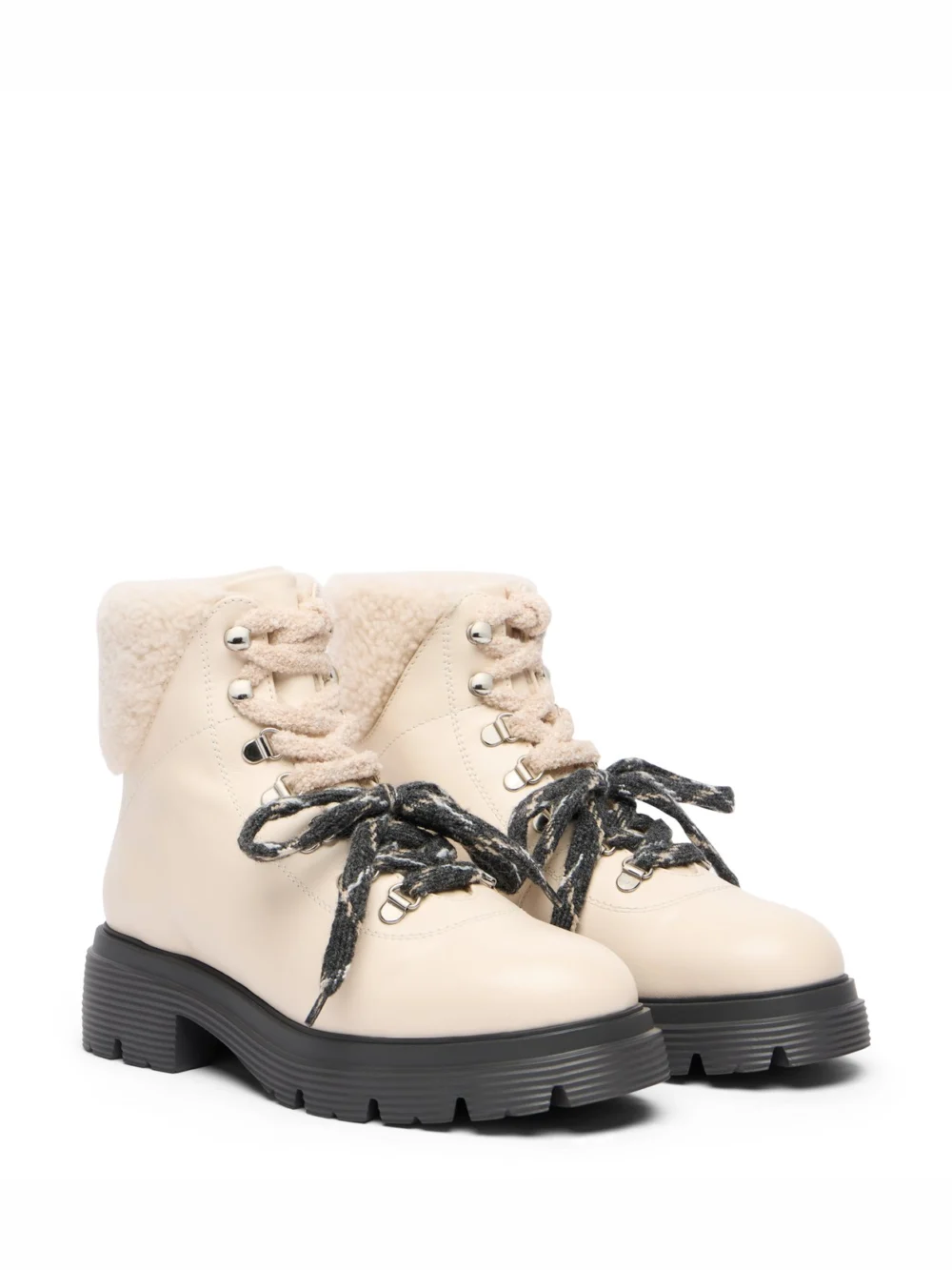 Stuart Weitzman Hudson Lite Lace-up Bootie in Linen/ Natural, view 2