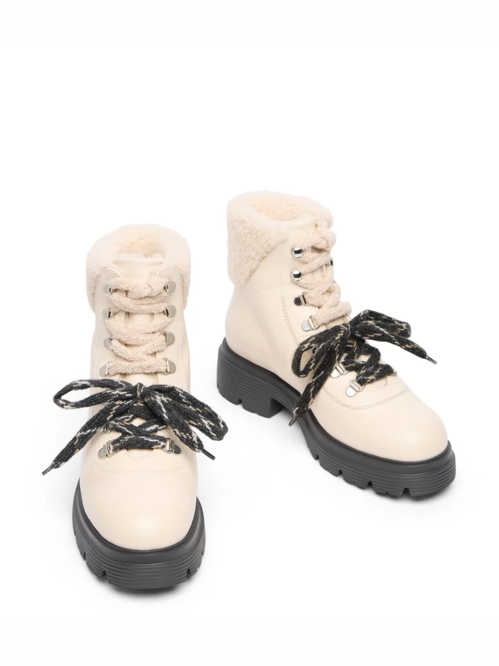 Stuart Weitzman Hudson Lite Lace-up Bootie in Linen/ Natural, view 4