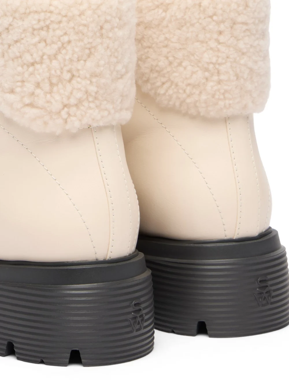Stuart Weitzman Hudson Lite Lace-up Bootie in Linen/ Natural, view 5