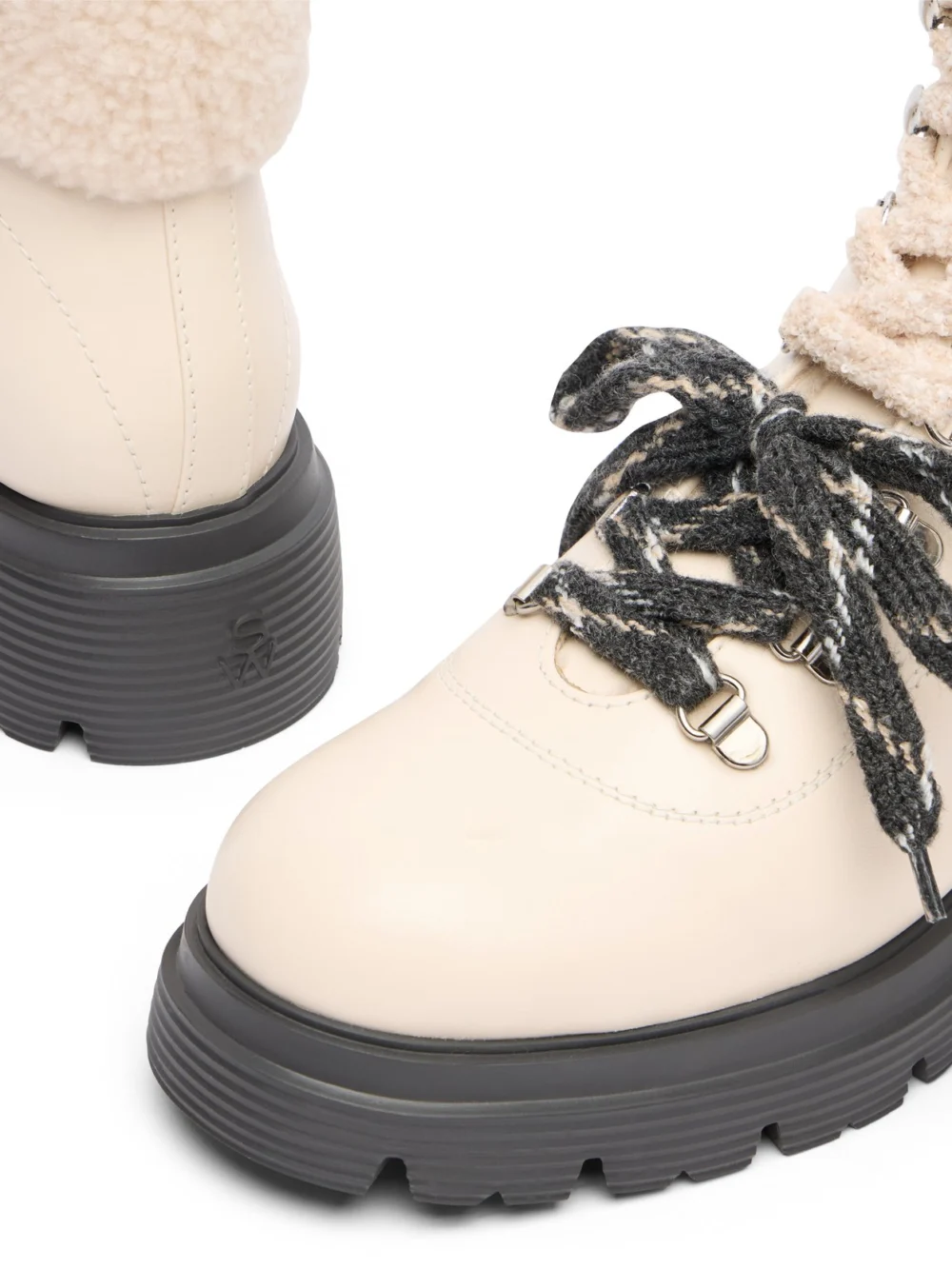 Stuart Weitzman Hudson Lite Lace-up Bootie in Linen/ Natural, view 6