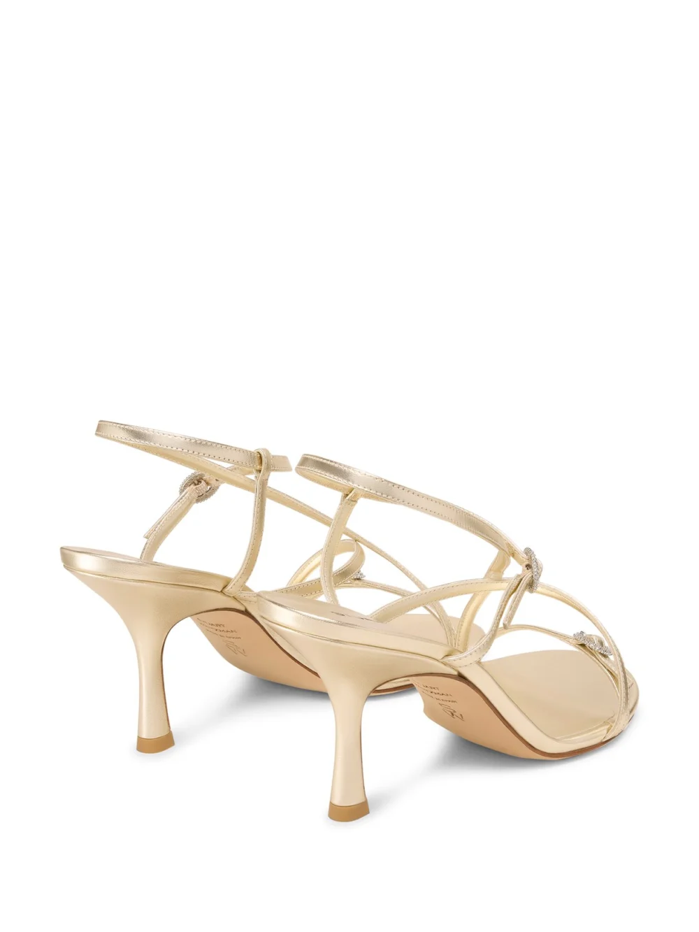 Stuart Weitzman Kensington Strappy Sandal 85 in Light Gold, view 3