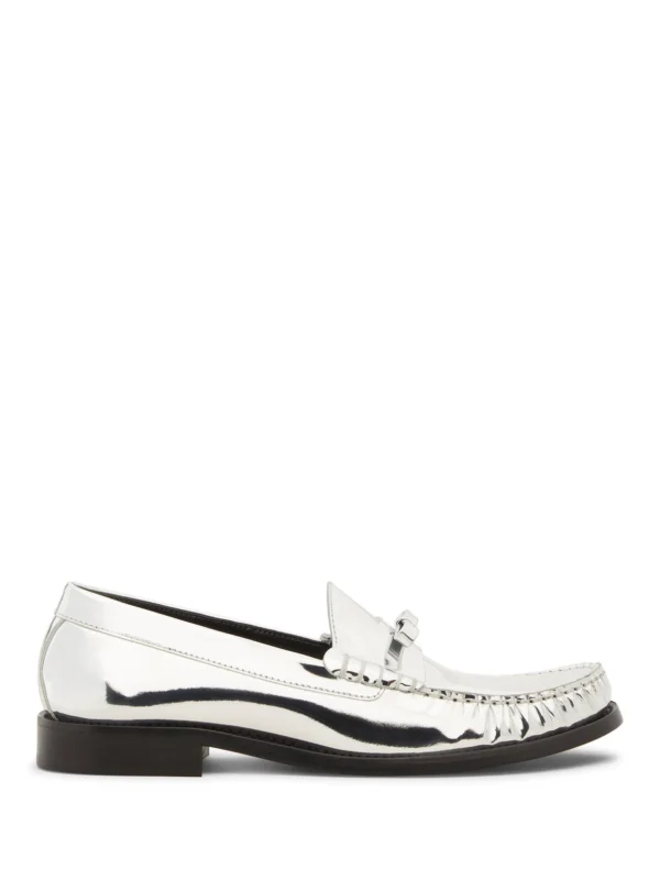 Stuart Weitzman Lottie Bow Loafer in Silver