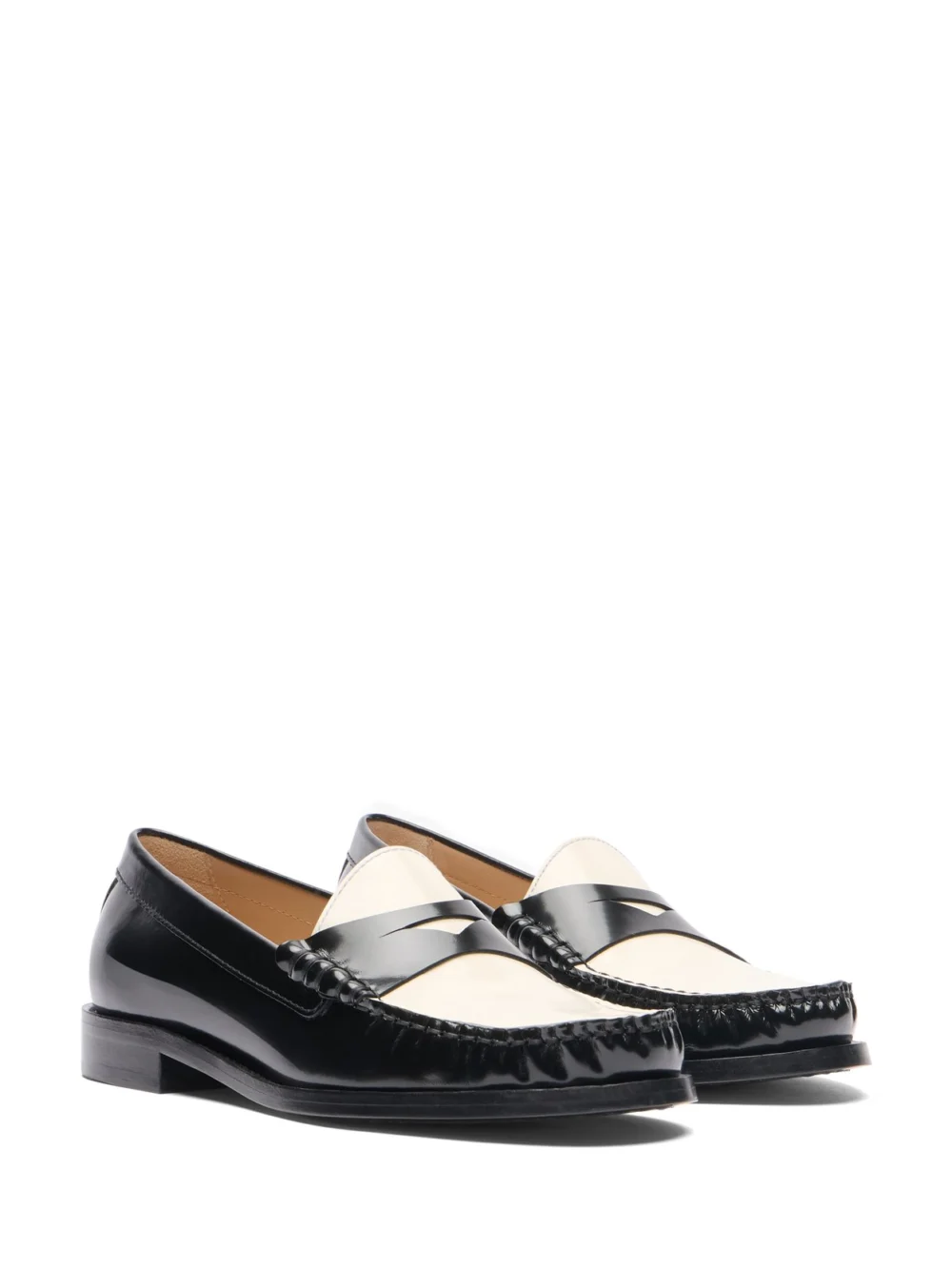 Stuart Weitzman Lottie Loafer in Black/cream, view 2