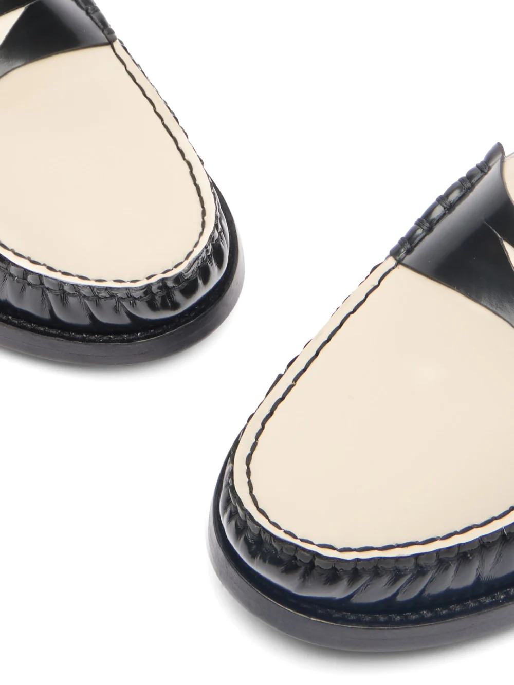 Stuart Weitzman Lottie Loafer in Black/cream, view 6