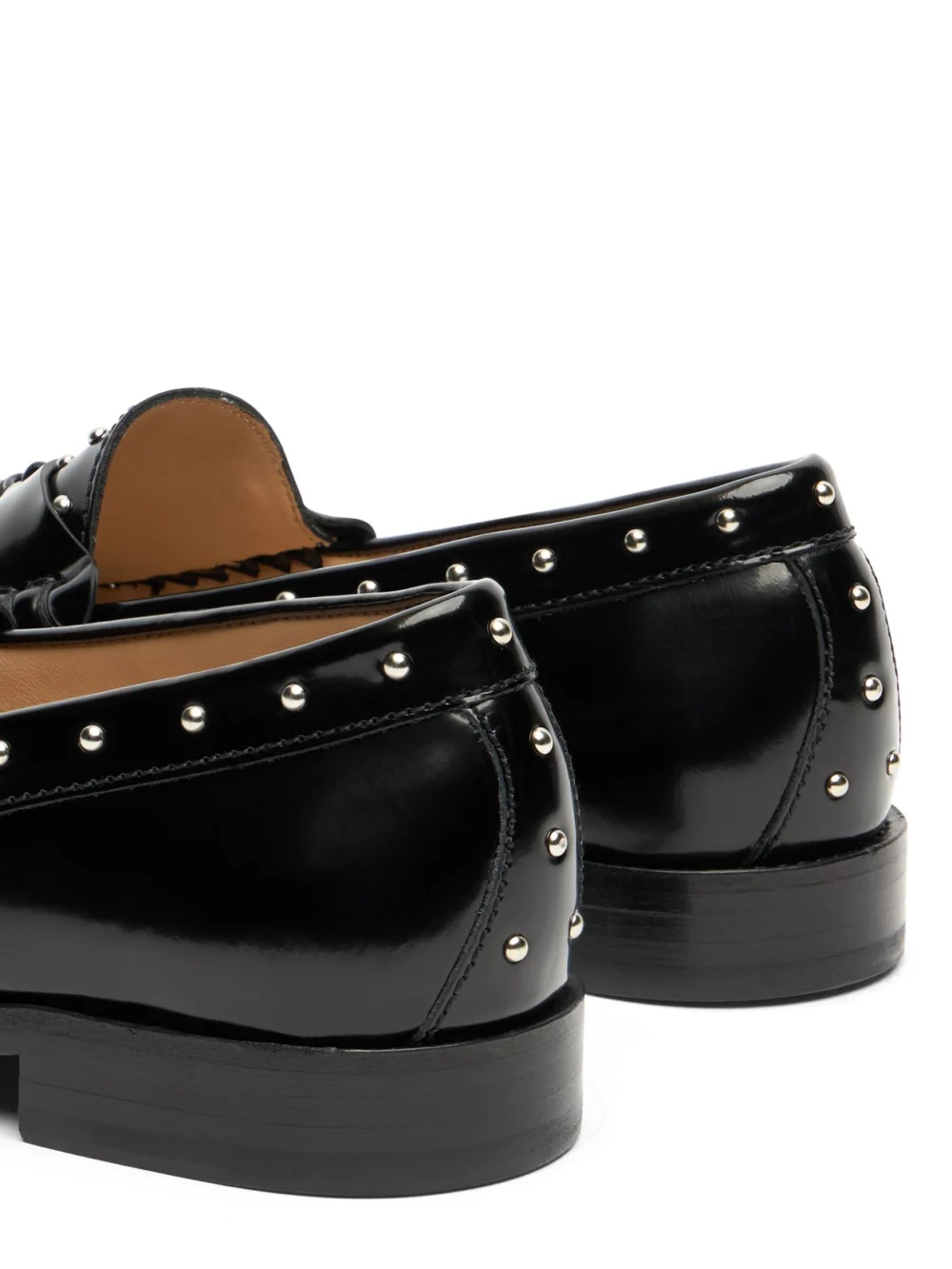 Stuart Weitzman Lottie Sostud Tassel Loafer in Black, view 5
