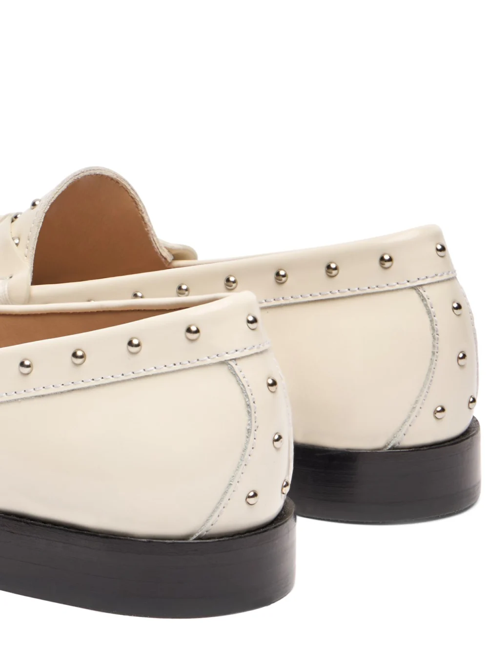 Stuart Weitzman Lottie Sostud Tassel Loafer in Cream., view 5