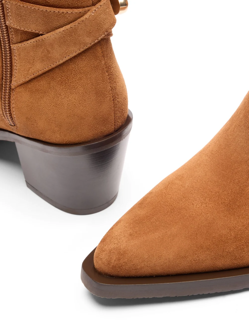 Stuart Weitzman Maven Western Bootie in Doe/dark Brown, view 6