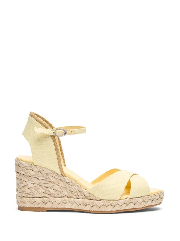 Stuart Weitzman Mirela Ii Espadrille Wedge in Lemon Chiffon/natural