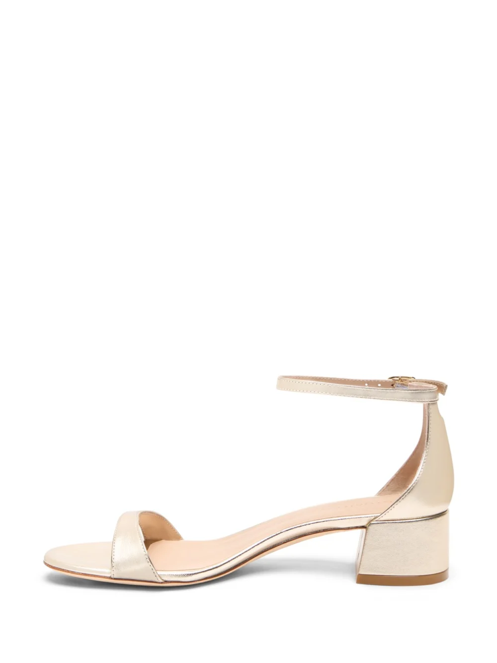 Stuart Weitzman Nudist Block 35 in Light Gold, view 3
