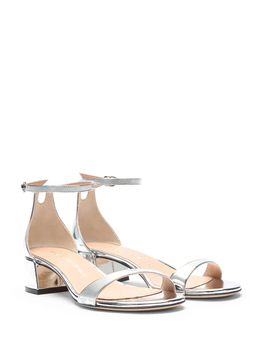 Stuart Weitzman Nudist Block 35 in Silver, view 2