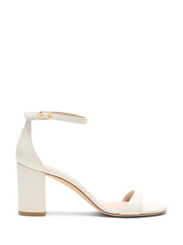 Stuart Weitzman Nudist Block 75 in Cream