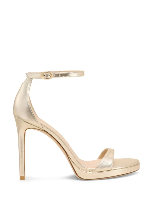 Stuart Weitzman Nudist Platform in Light Gold
