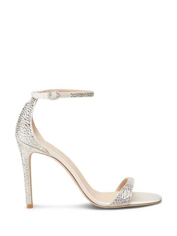Stuart Weitzman Nudist Shine 100 Sandal in Clear/cream