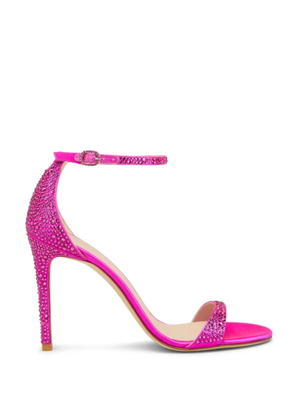 Stuart Weitzman Nudist Shine 100 Sandal in Fuchsia