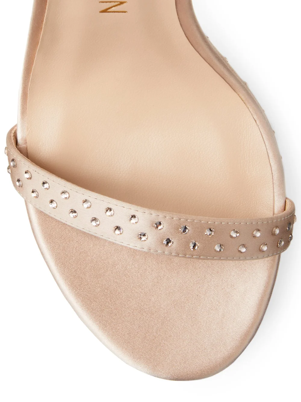 Stuart Weitzman Nudistcurve Hollywood Shine Sandal in Adobe, view 5