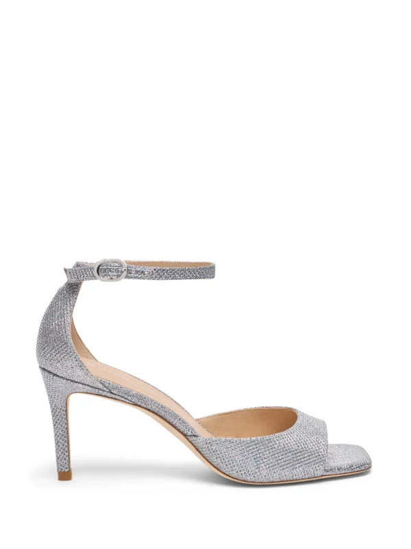 Stuart Weitzman Nudistia 75 Sandal in Silver