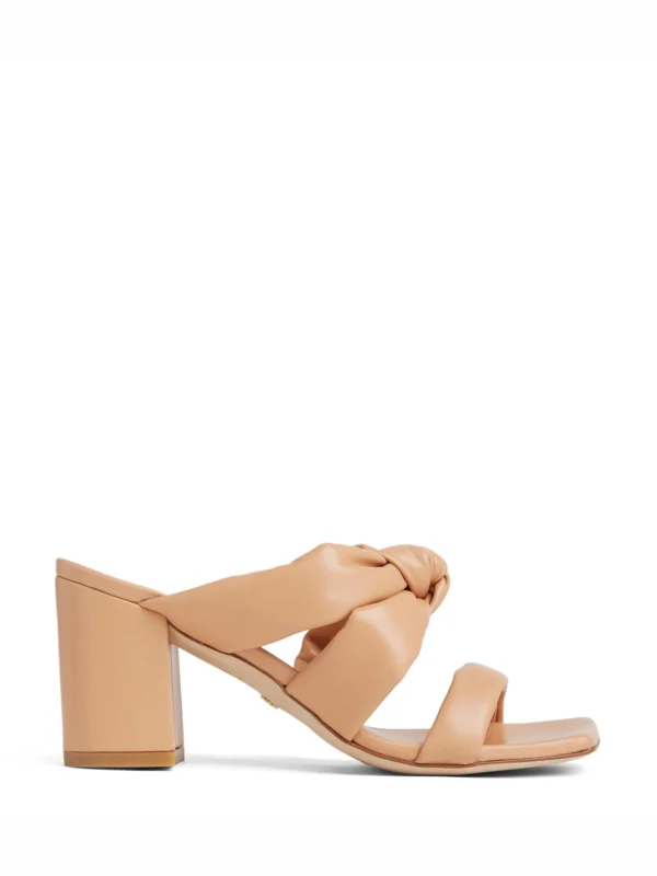 Stuart Weitzman Playa 75 Knot Block Slide in Ginger