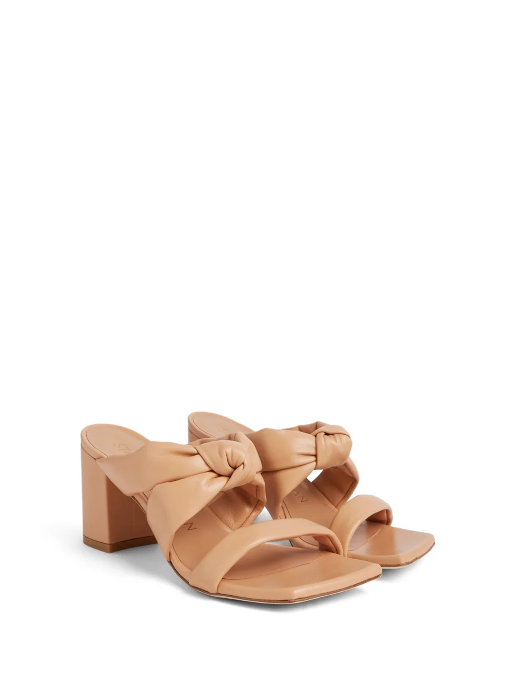 Stuart Weitzman Playa 75 Knot Block Slide in Ginger, view 2