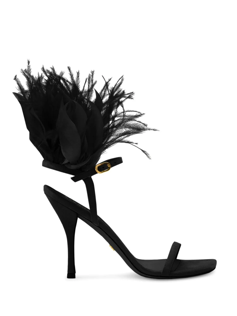 Stuart Weitzman Plume 100 Sandal in Black