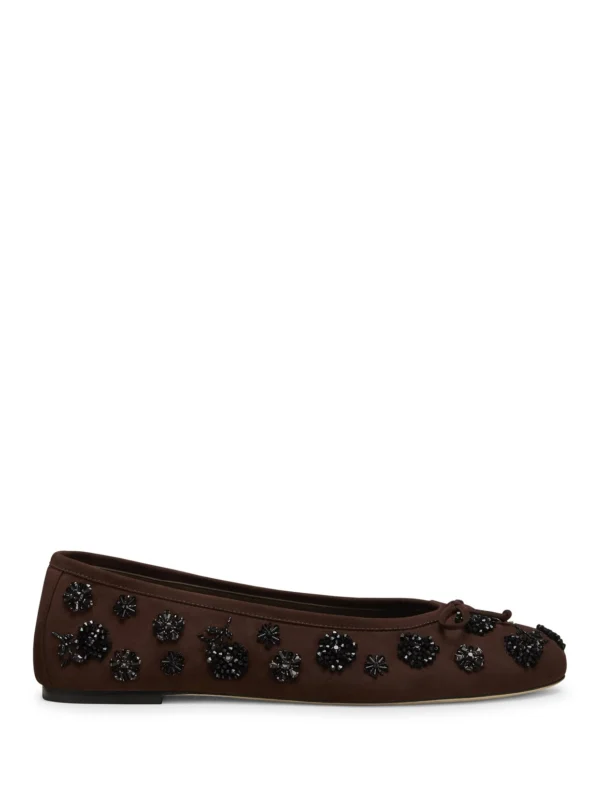 Stuart Weitzman Prima Bow Ballet in Walnut/black