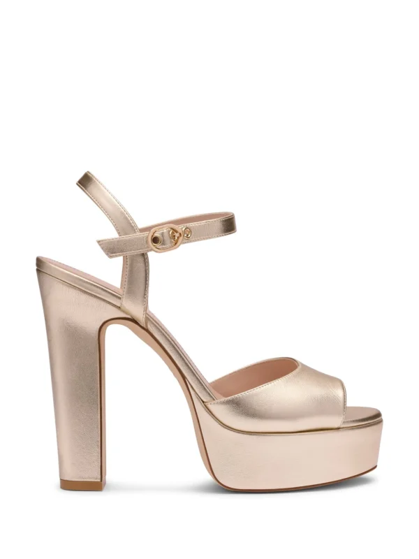 Stuart Weitzman Reade Platform Sandal in Light Gold