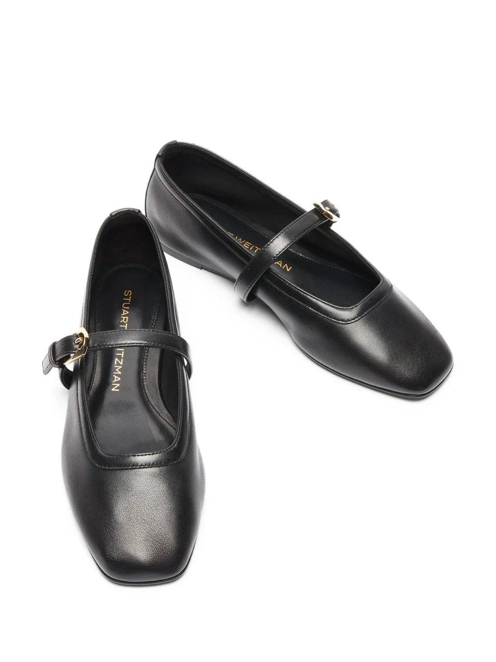Stuart Weitzman Sai Ballet Flat in Black, view 4