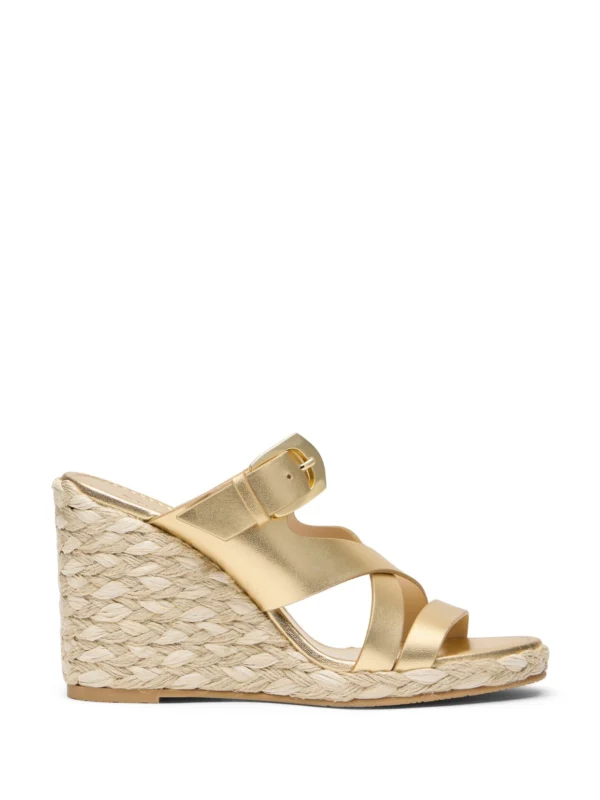 Stuart Weitzman Sai Espadrille Wedge in Golden
