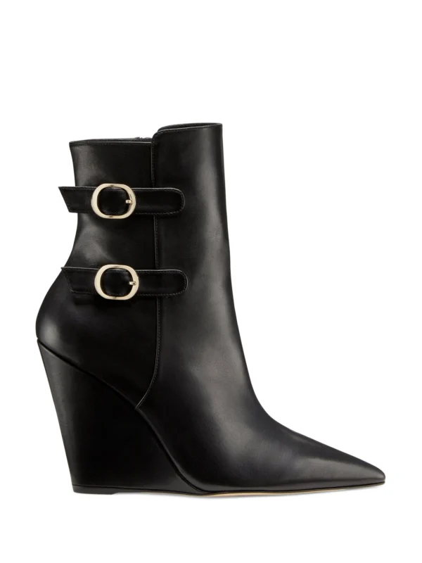 Stuart Weitzman Saloon 100 Wedge Bootie in Black