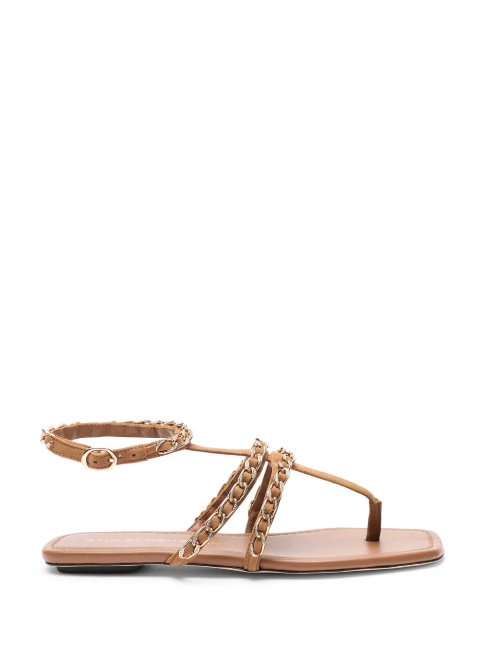 Stuart Weitzman Soluxe Crystal Sandal in Toasted Almond