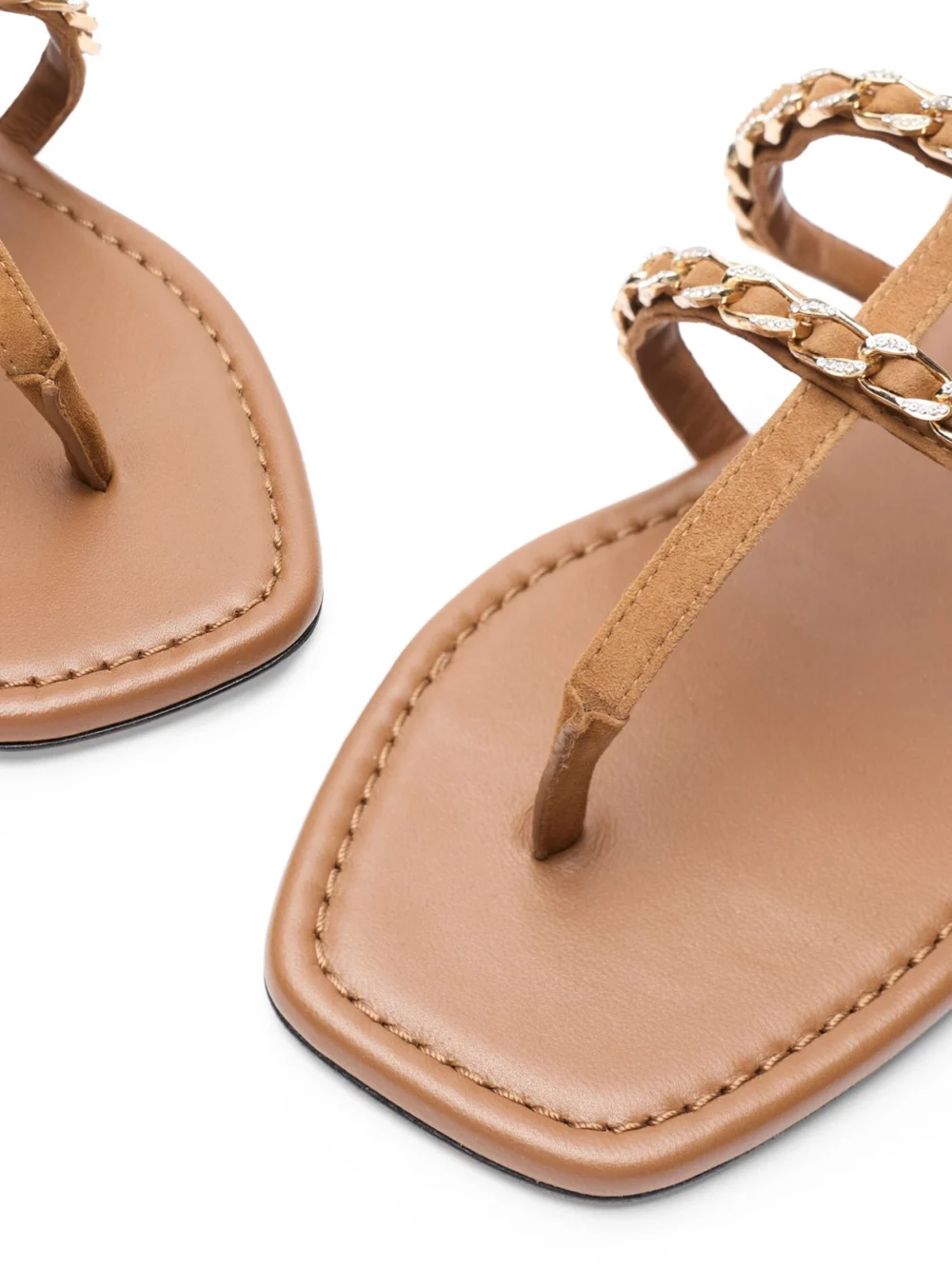 Stuart Weitzman Soluxe Crystal Sandal in Toasted Almond, view 6