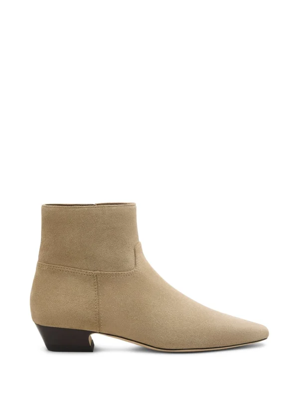 Stuart Weitzman Stassi Zip Bootie in Golden Olive/marron Vino