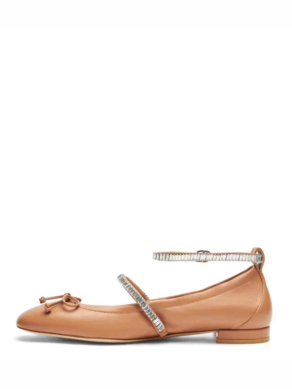 Stuart Weitzman Stefanie Ballet Flat in Tan/clear, view 3