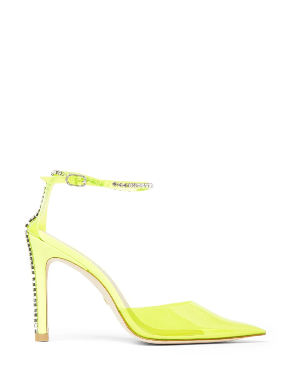 Stuart Weitzman Stuart Glam 100 Strap Pump in neon yellow